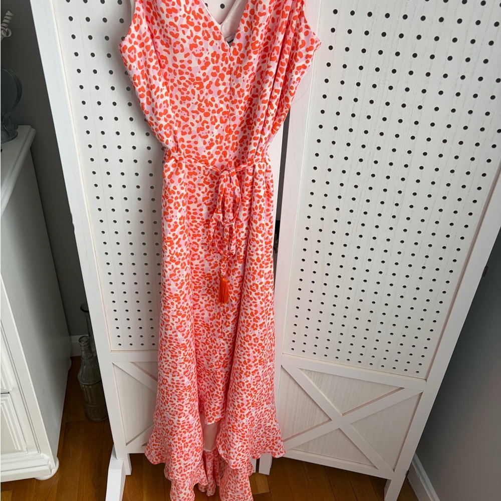 Tommy Bahama Vibrant Asymmetrical Dress in Coral, Pink and White